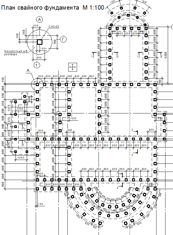 План фундамента свайный
