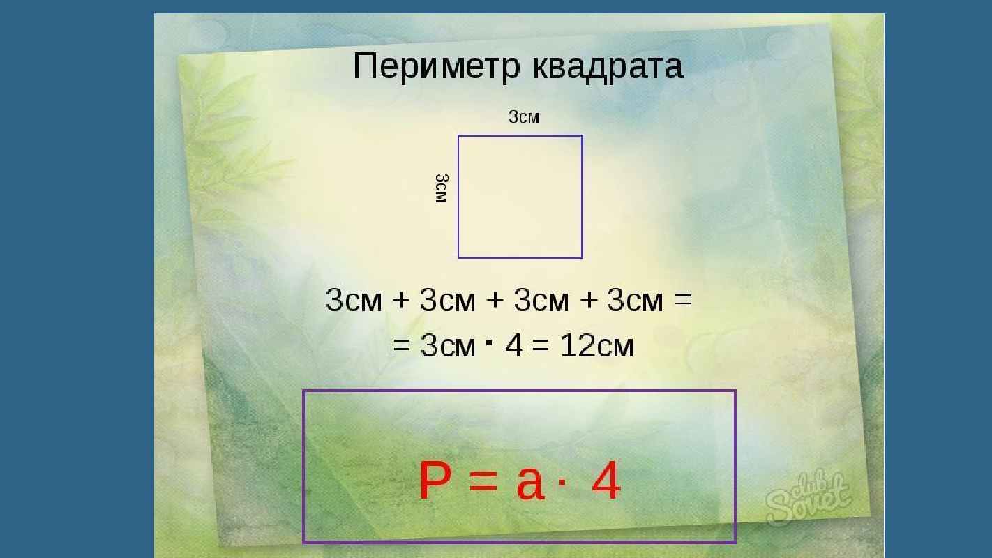 формула площади и периметра