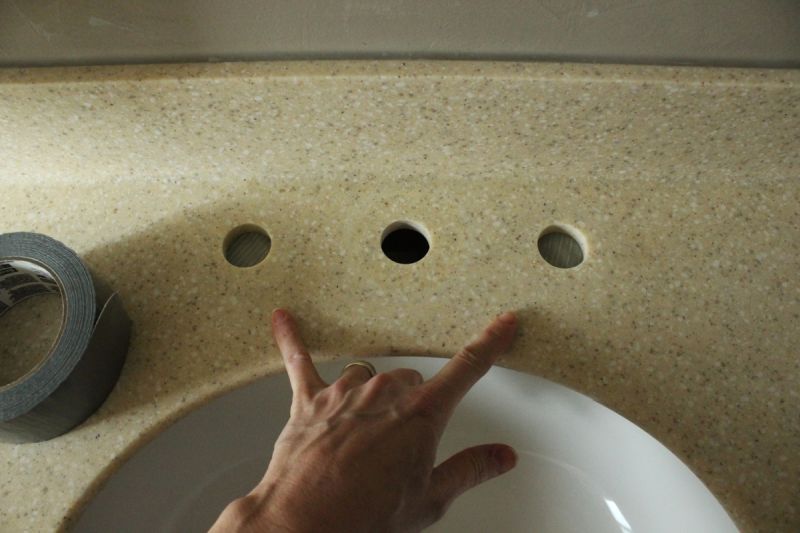 Three part faucet sink