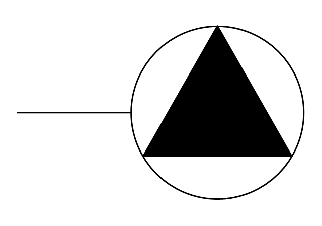 Треугольник в круге. Закрашенный треугольник. Черный круг с треугольником. Знак треугольник в круге.