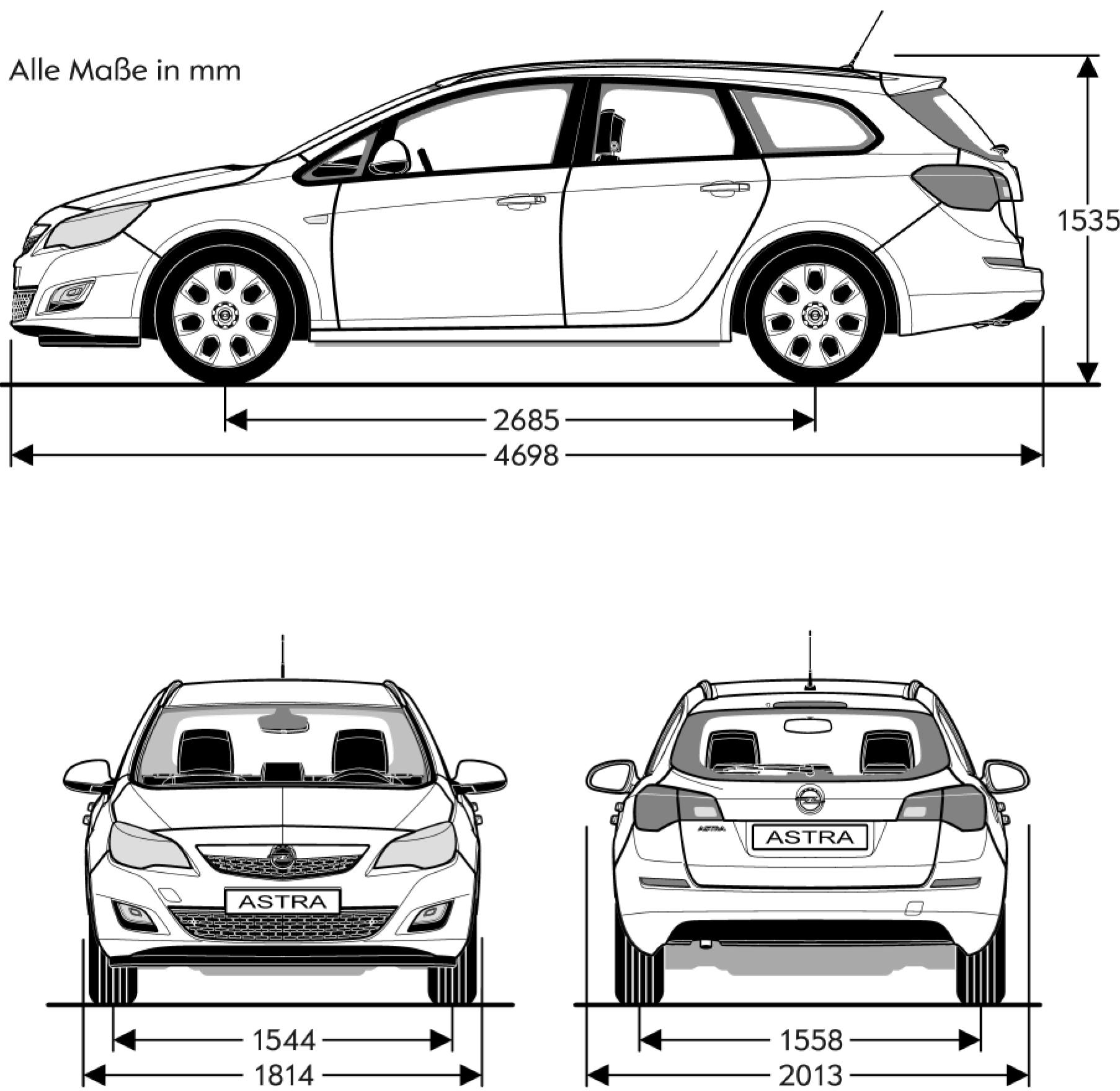 Opel astra h чертеж