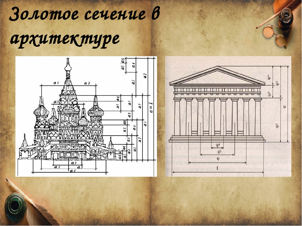 Золотое сечение в искусстве и архитектуре проект