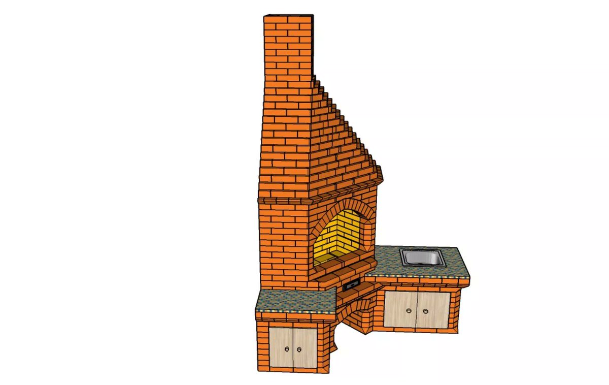 Комплекс барбекю угловой из кирпича своими руками чертежи и порядовка