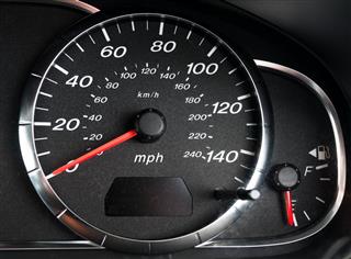 Tachometer And Fuel Gauge In A Car