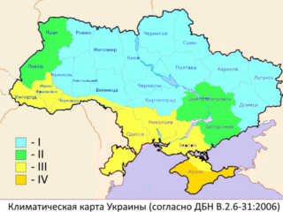 Climate map of Ukraine for calculating the thickness of the insulation of facades in Kharkov