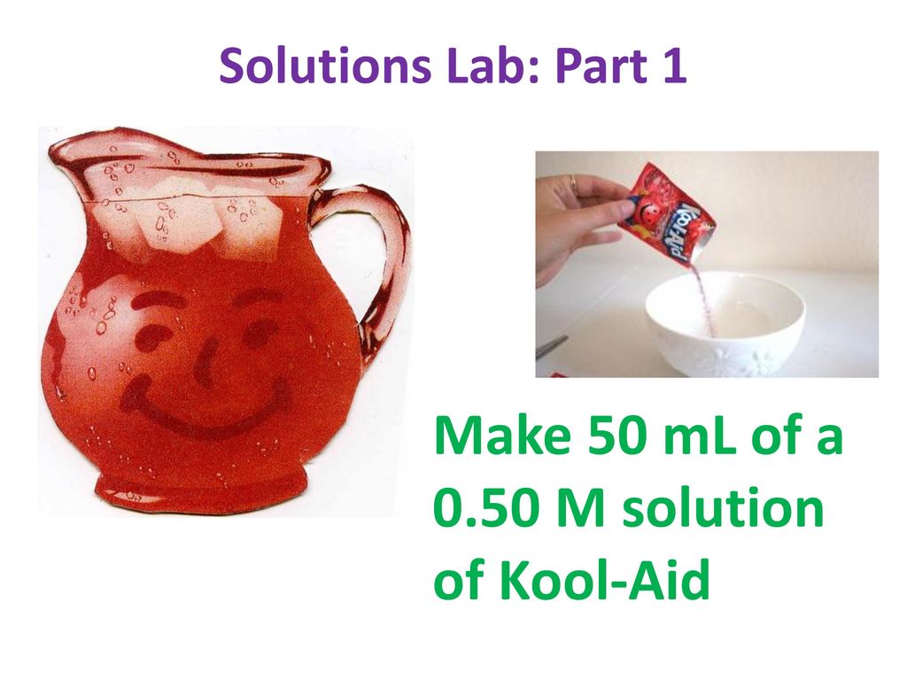 Make 50 mL of a 0.50 M solution of Kool-Aid