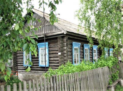 Старый деревянный дом без обшивки
