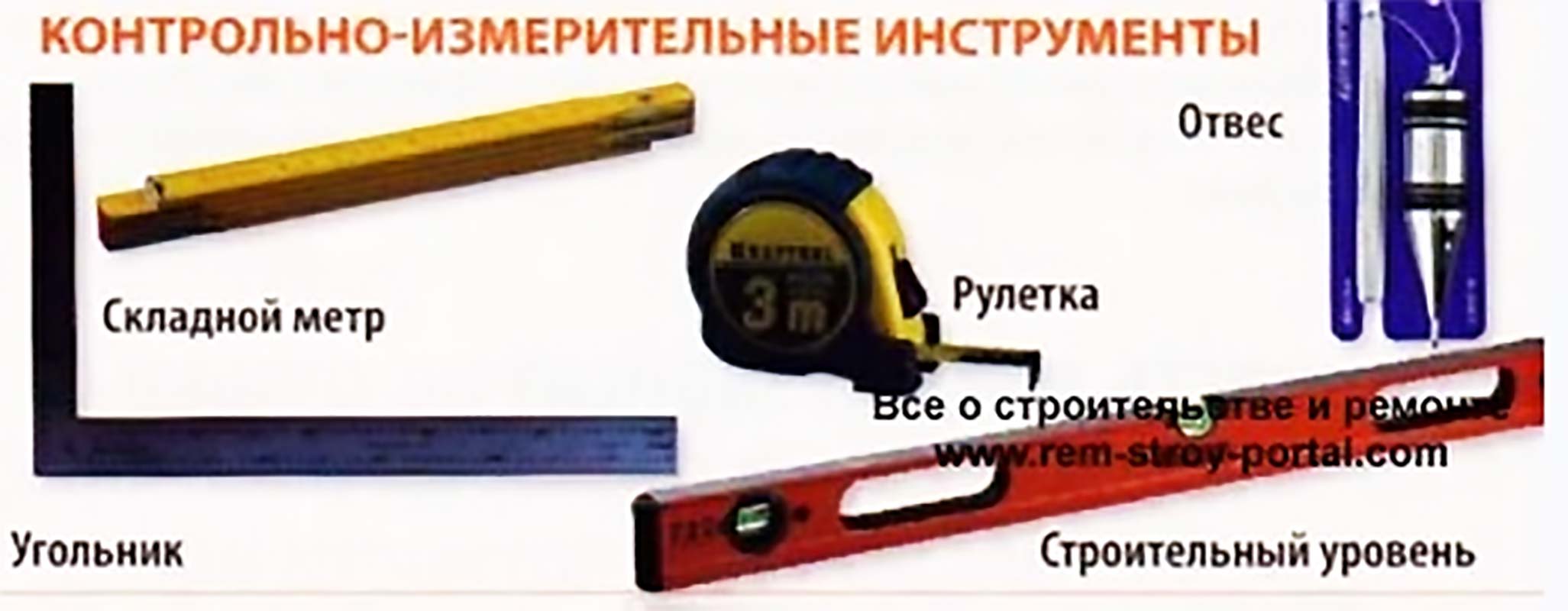 Контрольно-измерительные инструменты каменщика