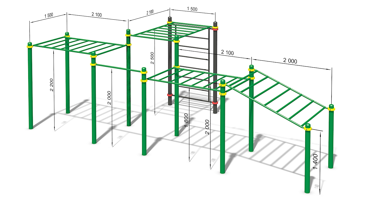 Схема турника с брусьями для улицы с размерами