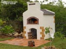 Wood fired oven for pizza built carefully and slow.